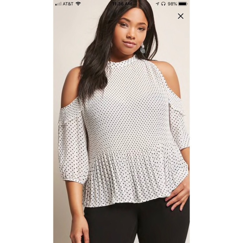 Forever 21 plus size polka dot shirt